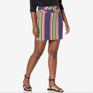 Trina Turk Los Angeles Stripe Colorful Mini Skirt Size L cotton spring summer
